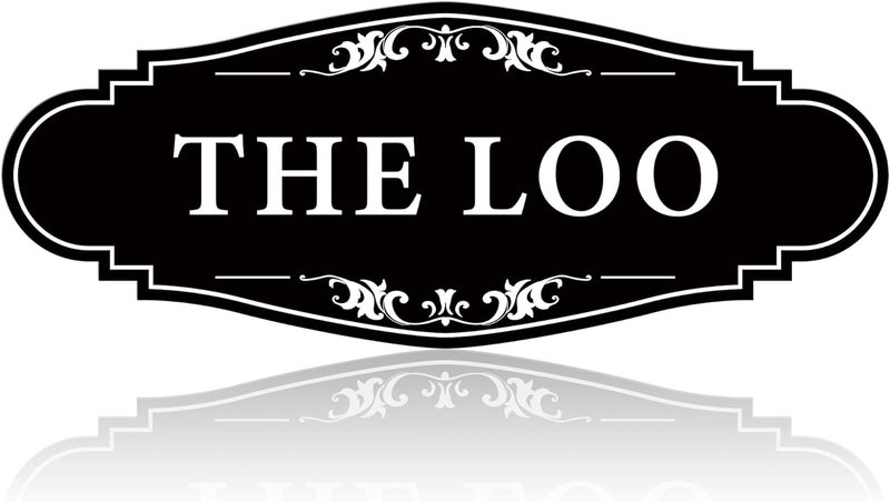 LUHIMO The Loo Sign for Bathroom Decoration, Self-adhesive Funny Bathroom&Restroom Sticker Decor for House, Home,Office,Shop Door（Black） - Image 1